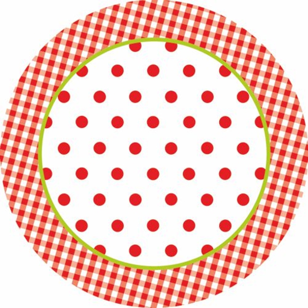 Partyteller-Rot-Weiss-kariert-und-gepunktet-Partydekoration