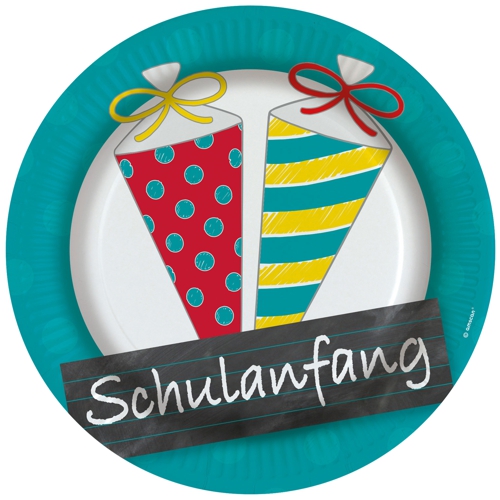 Partyteller-Schulanfang-Partydeko-Tischdekoration-Einschulung