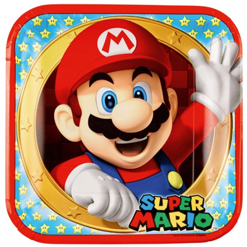 Partyteller-Super-Mario-Partydekoration-Kindergeburtstag-Nintendo-Tischdeko-Mario