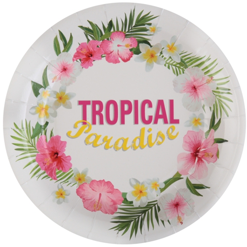 Partyteller-Tropisch-Partydeko-Tischdekoration-Mottoparty-Hawaii-Beachparty-Tropen