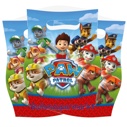 Partytueten-Paw-Patrol-Partydekoration-Chase-Marshall-Rocky-Hunde-Kindergeburtstag