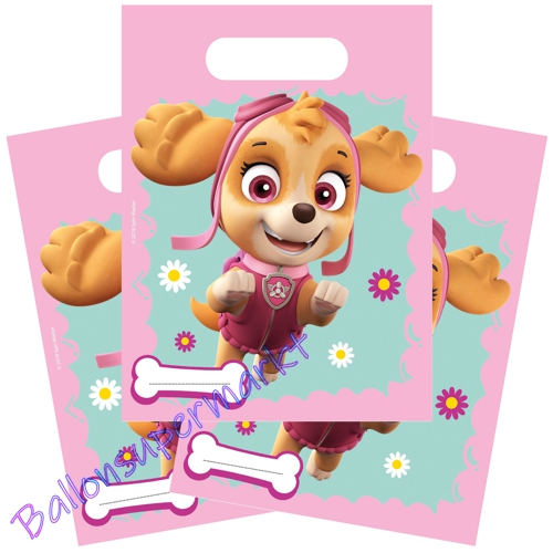 Partytueten-Paw-Patrol-Skye-und-Everest-Partydekoration-zum-Kindergeburtstag-Paw-Patrol-Maedchen-Rosa