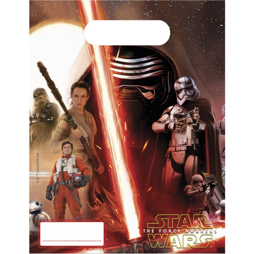 Partytueten-Star-Wars-The-Force-Awakens-Partydeko-Kindergeburtstag-Rey-Poe-Chewbacca-BB8