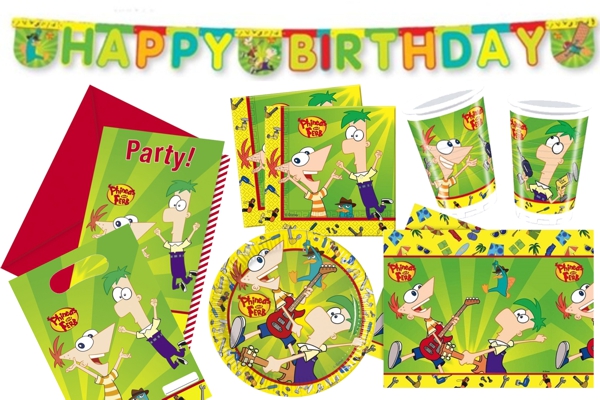 Phineas-und-Ferb-Partydekoration-und-Luftballons-Kindergeburtstag