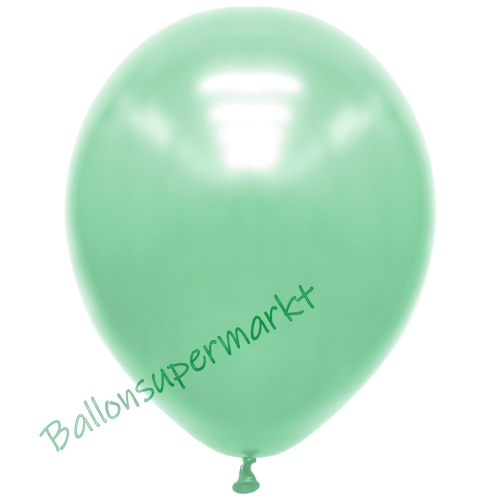 Premium-Metallic-Luftballons-Mintgrün-30-33-cm-Ballons-aus-Natur-Latex-zur-Dekoration