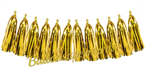 Quasten-Girlande-Gold-Dekoration-Tassel-Girlande-zur-Festdekoration-Geburtstag-Goldene-Hochzeit-Silvester