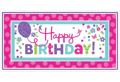 Riesen-Geburtstagsbanner-Happy-Birthday-Pink-und-Teal-Partydekoration-Geburtstag
