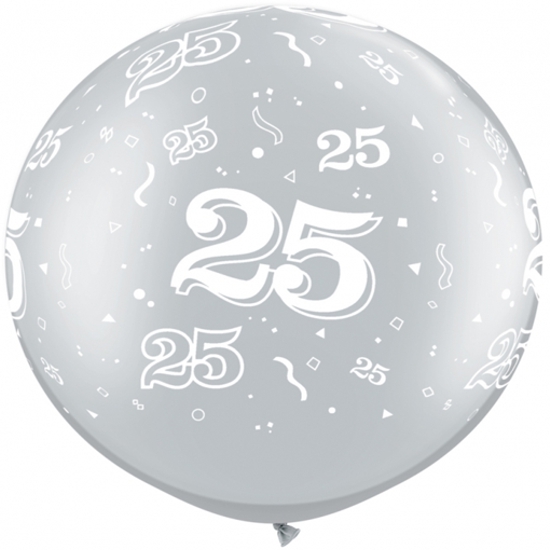 Riesenballon-Jubilaeumszahl-25-silber
