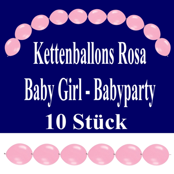 Rosa-Kettenballons-Babyparty-Baby-Girl-Dekoration