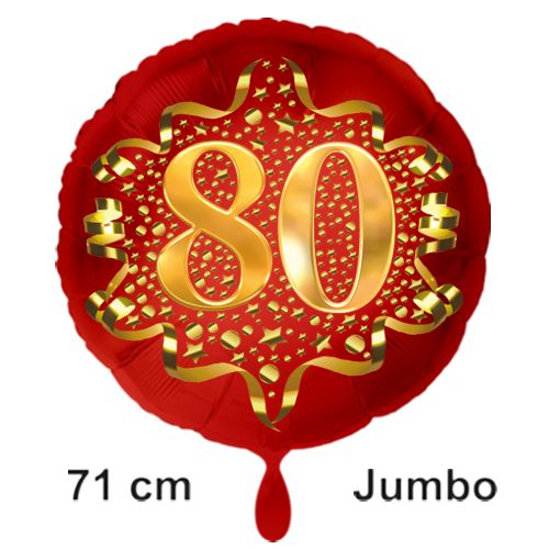 6 große bunte Rundluftballons Rund-luftballon Rundballon Luftballon 80 mit Motiv 