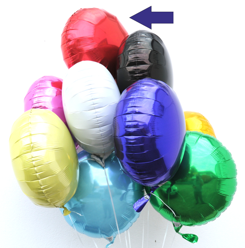 Folienballons-Rundballons-Dekoration; Runder Luftballon aus Folie, 45 cm, Rot