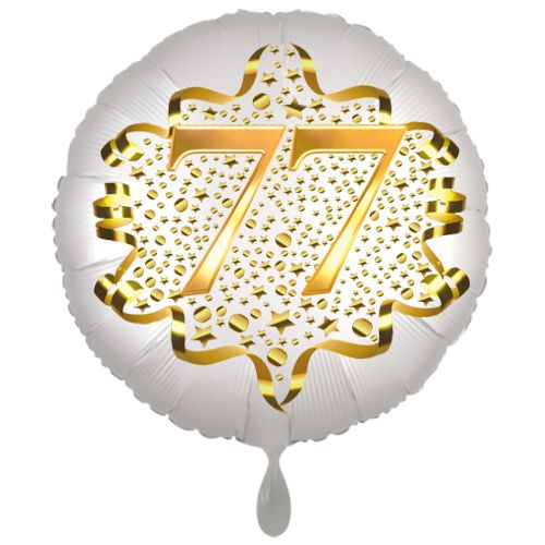Rundluftballon-Satin-de-Luxe-weiss-Zahl-77-45-cm-mit-Helium