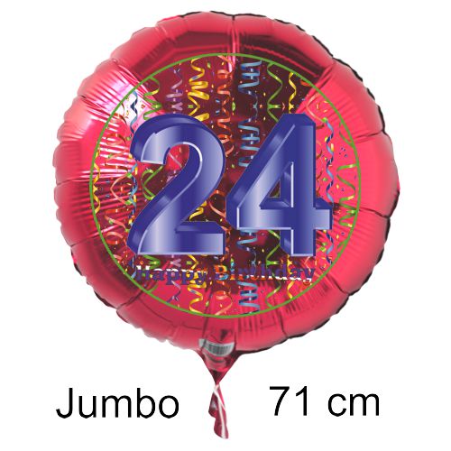 Rundluftballon-auf-rund-rot-71-cm-Zahl-24-mit-Helium