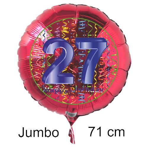 Rundluftballon-auf-rund-rot-71-cm-Zahl-27-mit-Helium