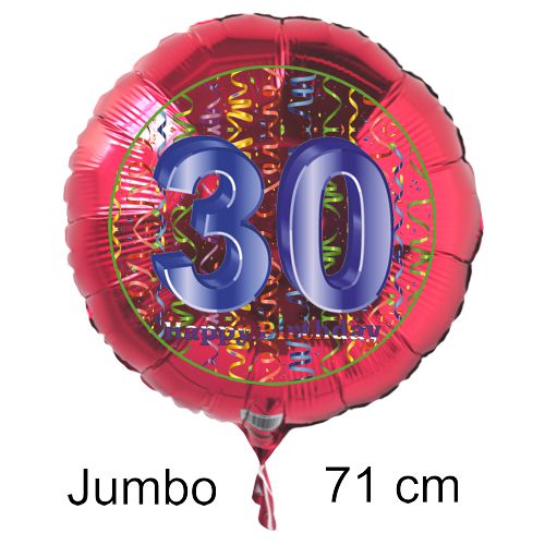 Rundluftballon-auf-rund-rot-71-cm-Zahl-30-mit-Helium