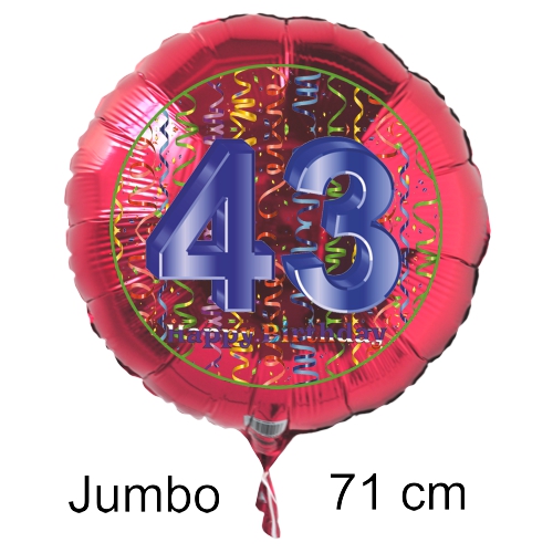 Rundluftballon-auf-rund-rot-71-cm-Zahl-43-mit-Helium