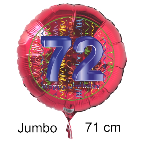 Rundluftballon-auf-rund-rot-71-cm-Zahl-72-mit-Helium
