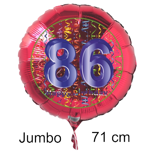 Rundluftballon-auf-rund-rot-71-cm-Zahl-86-mit-Helium