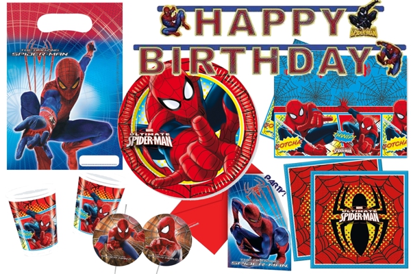 SPIDER-MAN-Partydekoration-und-Luftballons-Kindergeburtstag