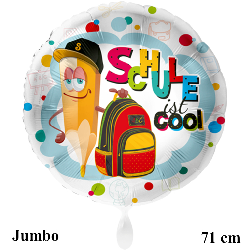 Schule-ist-cool-weisser-71-cm-Luftballon-mit-Helium-zum-Schulanfang-zur-Einschulung