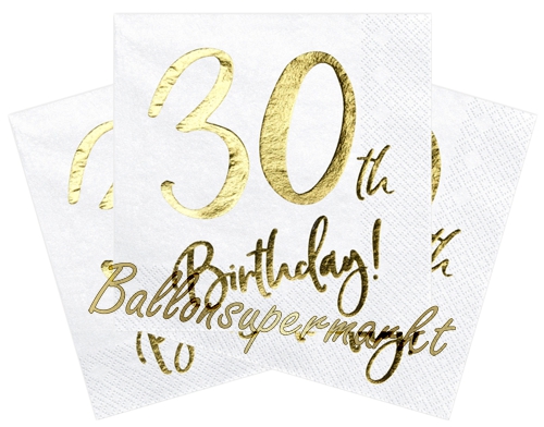 Servietten-30th-Birthday-Gold-Partydekoration-zum-30.-Geburtstag-Tischdeko