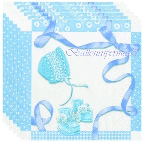 Servietten-Baby-Shower-blau-Tischdekoration-Geburt-Babyparty-Junge