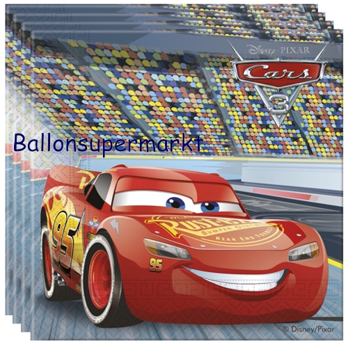 Servietten-Cars-3-PartydekorationKindergeburtstag-Lightning-McQueen-Rennauto-Auto