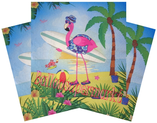 Servietten-Flamingo-Partydeko-Tischdekoration-Mottoparty-Flamingo-Hawaii-tropisch-Geburtstag