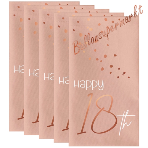 Servietten-Happy-18th-Elegant-Lush-Blush-Tischdekoration-zum-18.-Geburtstag-Partydekoration