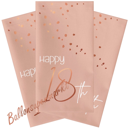 Servietten-Happy-18th-Elegant-Lush-Blush-Tischdekoration-zum-18.-Geburtstag