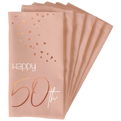 Servietten-Happy-50th-Elegant-Lush-Blush-Tischdekoration-zum-50.-Geburtstag-Partydeko