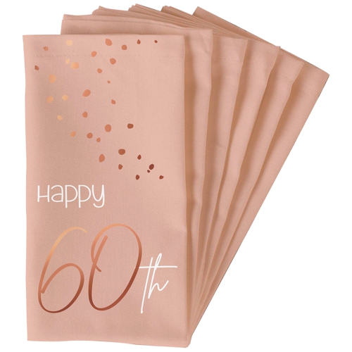 Servietten-Happy-60th-Elegant-Lush-Blush-Tischdekoration-zum-60.-Geburtstag-Partydeko
