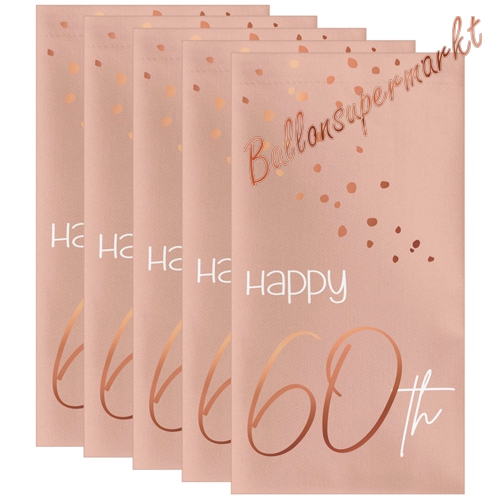 Servietten-Happy-60th-Elegant-Lush-Blush-Tischdekoration-zum-60.-Geburtstag-Partydekoration