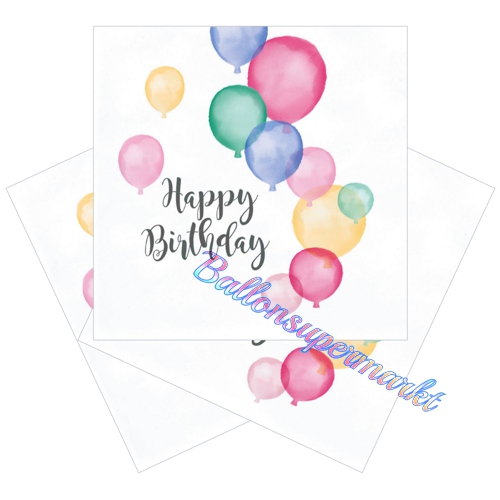 Servietten-Happy-Birthday-Pastell-Partydekoration-Tischdeko-zu-Kindergeburtstag-Geburtstag-Pastellfarben