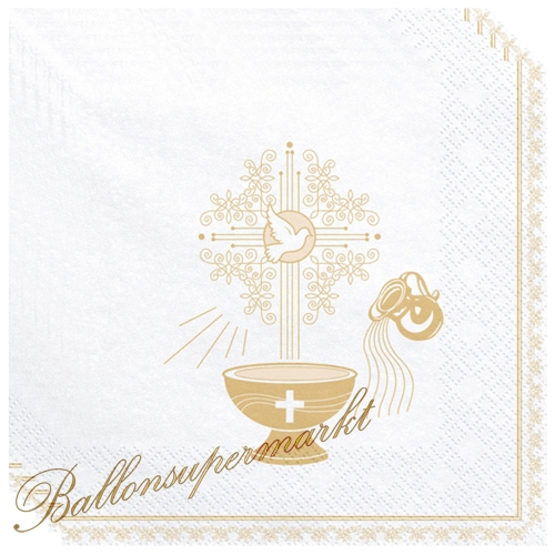 Servietten-Heilige-Taufe-gold-Dekoration-Tischdeko-zur-Taufe