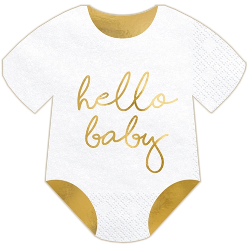 Servietten-Hello-Baby-Body-Strampler-Partydekoration-zu-Geburt-Taufe-Babyparty
