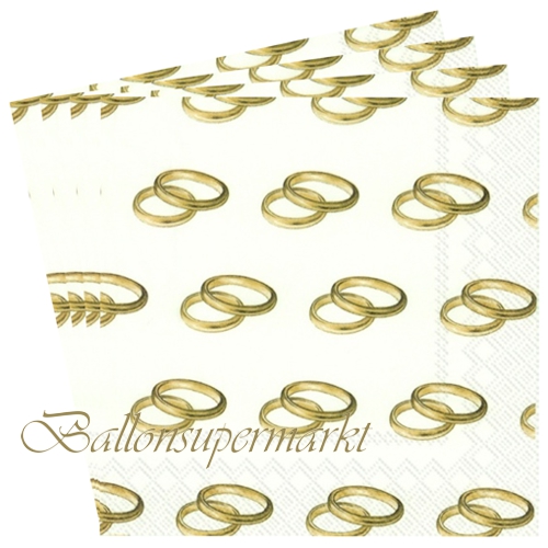 Servietten-Hochzeit-Trauringe-gold-Tischdekoration-zur-Hochzeit-Buffet