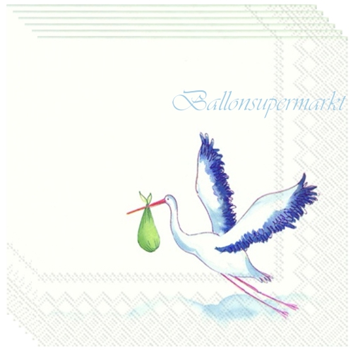 Servietten-Klapperstorch-Tischdekoration-zu-Geburt-Babyparty