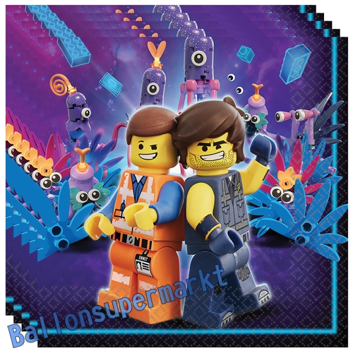 Servietten-LEGO-Movie-2-Partydekoration-Kindergeburtstag-Emmet-Tischdeko