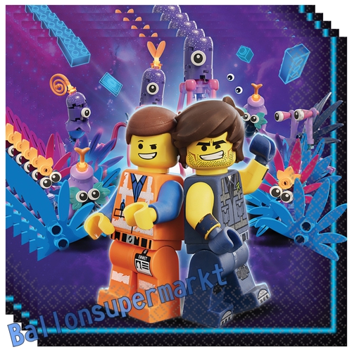 Servietten-LEGO-Movie-2-Partydekoration-Kindergeburtstag-Emmet-Tischdeko