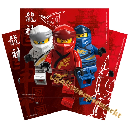 Servietten-Lego-Ninjago-Partydekoration-Ninjago-Tischdeko-zum-Kindergeburtstag