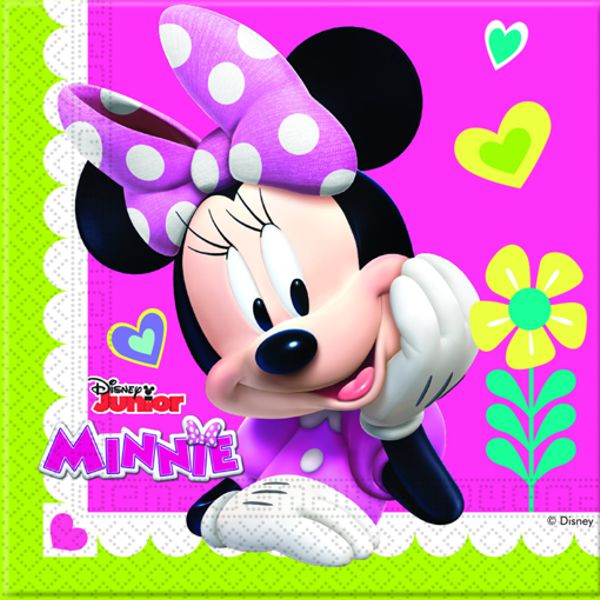 Servietten-Minnie-Maus-Cafe-Tischdekoration-Kindergeburtstag-Disney-Minnie-Mouse