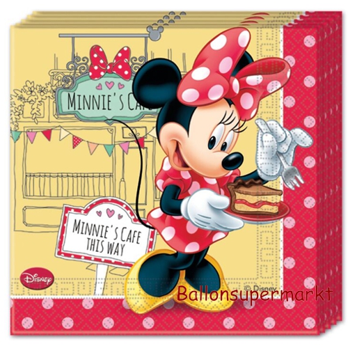 Servietten-Minnie-Maus-Cafe-Tischdekoration-Kindergeburtstag-Disney-Minnie-Mouse