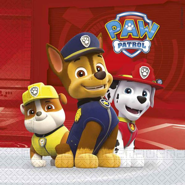 Servietten-Paw-Patrol-2019-Partydekoration-Chase-Marshall-Kindergeburtstag-Tischdeko