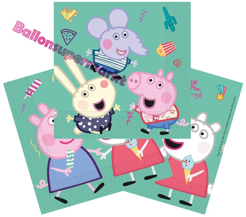 Servietten-Peppa-Wutz-Partydekoration-Kindergeburtstag-Peppa-Pig-Luzie-Luisa