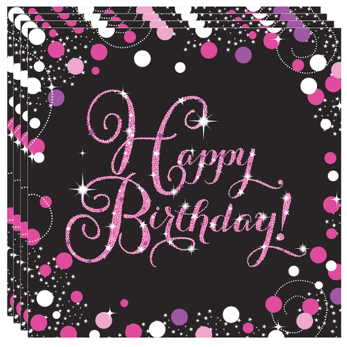 Servietten-Pink-Celebration-Happy-Birthday-Tischdekoration-zum-Geburtstag