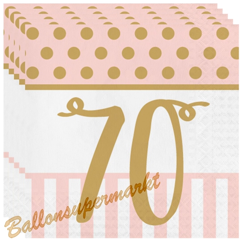 Servietten-Pink-Chic-Birthday-70-Partydeko-Tischdekoration-zum-70.-Geburtstag