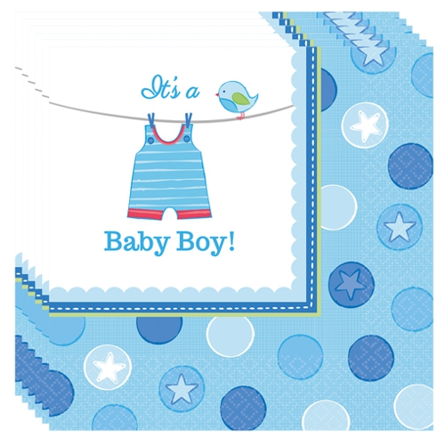 Servietten-Shower-with-Love-Boy-Tischdekoration-Babyparty-Junge