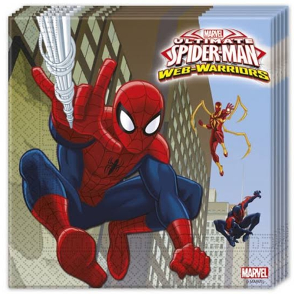Servietten-Spider-Man-Web-Warriors-Dekoration-Kindergeburtstag-Marvel-Comics