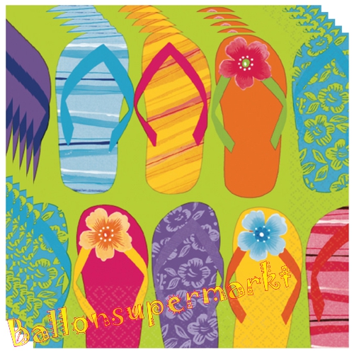 Servietten-Summer-Fun-Flip-Flop-Partydeko-Tischdekoration-Mottoparty-Hawaii-tropisch